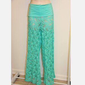 NWT Kenneth Cole Bikini Swimsuit Crochet Cover Up Pants SGL
